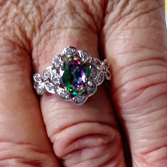 Mystic Rainbow Topaz Ring - Picture 10 of 13